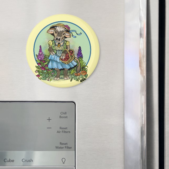 Cottagecore Cowgirl Magnet (In Situ (Fridge))