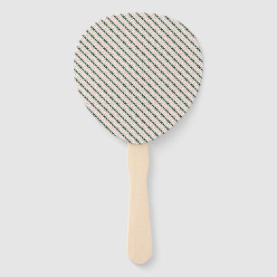 Cottagecore Cute Festive Christmas Stripe Pattern Hand Fan
