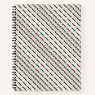 Cottagecore Cute Festive Christmas Stripe Pattern Notebook
