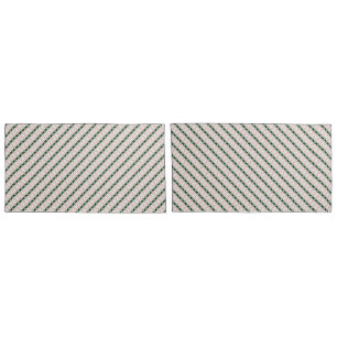 Cottagecore Cute Festive Christmas Stripe Pattern Pillowcase