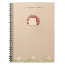 Cottagecore Cute Hedgehog Autumn Leaves Notes