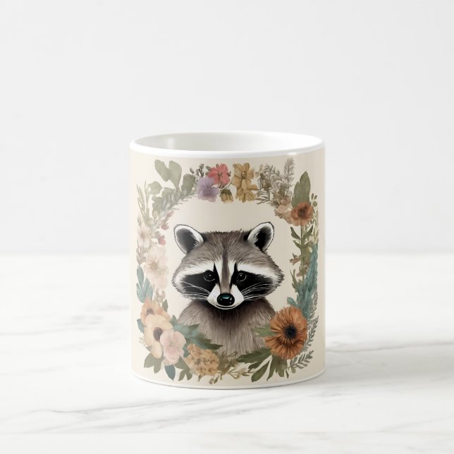 Cottagecore Cute Racoon Coffee Mug (Center)