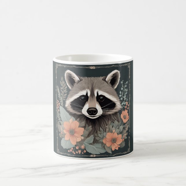 Cottagecore Cute Racoon Coffee Mug (Center)