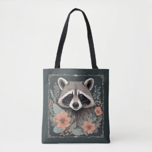 Cottagecore Cute Racoon Tote Bag