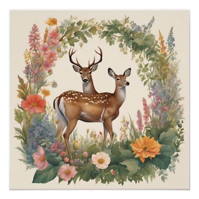 Cottagecore Deer Poster (Front)