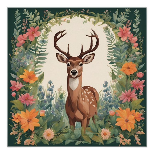 Cottagecore Deer Poster (Front)
