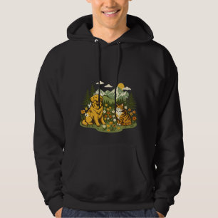 Cottagecore Dog Cat Best Friends Wildflower Hoodie