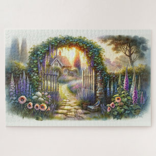 Cottagecore Enchanted Garden Pathway Jigsaw Puzzle