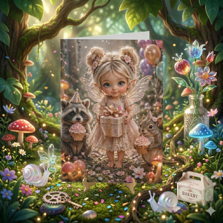 Cottagecore Fairy Girl's | Colour Me Birthday Card