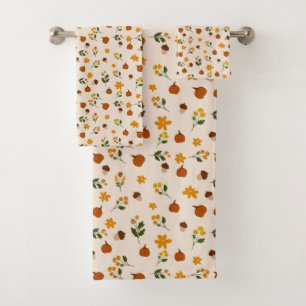 Cottagecore Fall Pattern Bath Towel Set