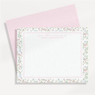 Cottagecore Floral Baby Nursery Stationery Card