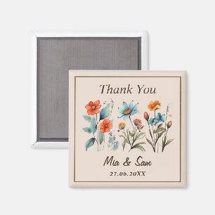 Cottagecore Floral Design Thank You Magnets