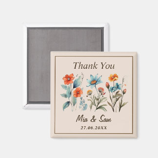 Cottagecore Floral Design Thank You Magnets