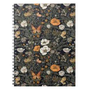 Cottagecore Floral Garden with Butterflies Notebook