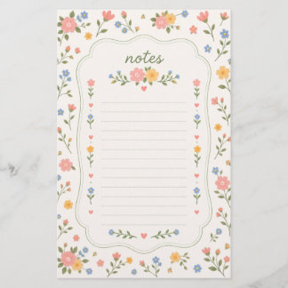 Cottagecore Floral Stationery Paper