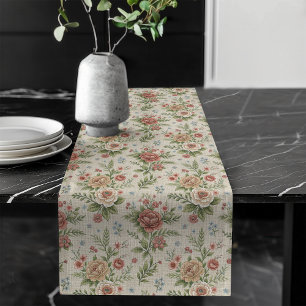Cottagecore Floral Table Runner for Rustic Setting