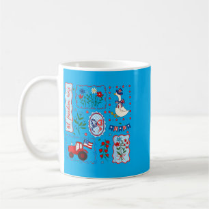 Cottagecore Floral Usa Goose 4th Of July Patriotic Coffee Mug