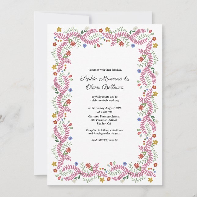 Cottagecore Floral Wedding Invitation (Front)