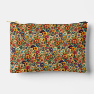 Cottagecore Flowers Botanical Garden Accessory Pouch