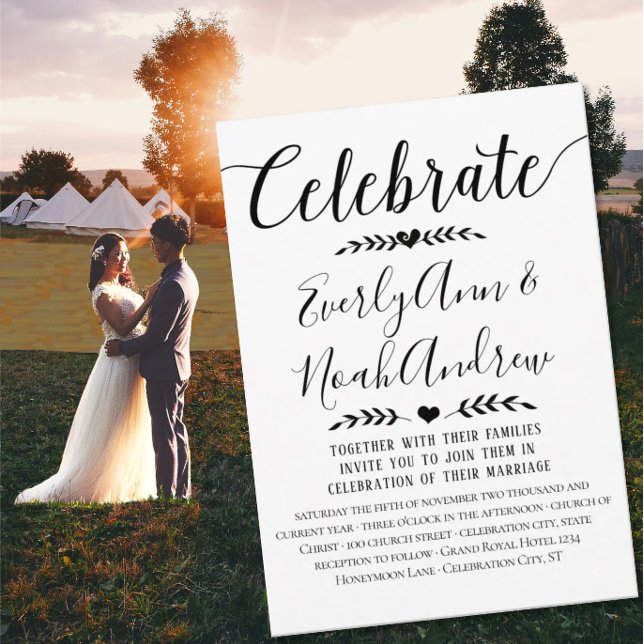Cottagecore Folksy Typography Wedding Invitations (Creator Uploaded)