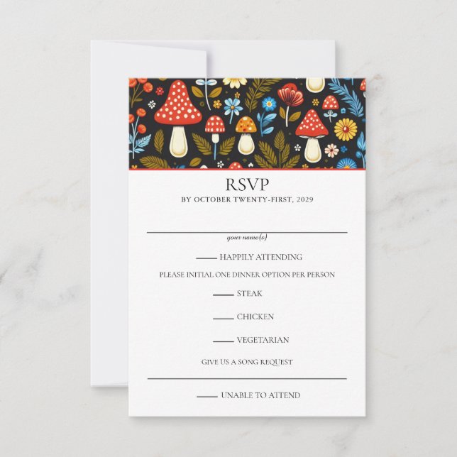 Cottagecore Forest RSVP Card (Front)