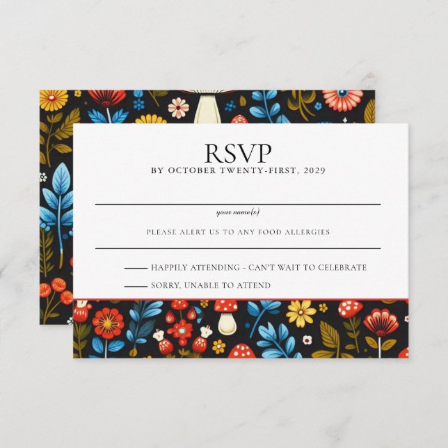 Cottagecore Forest RSVP Card (Front/Back)