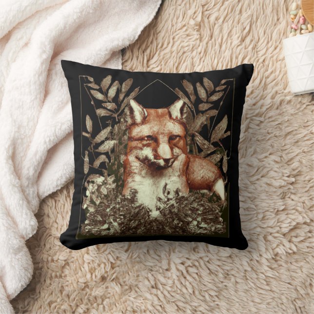 Cottagecore Fox Vintage Cushion (Blanket)