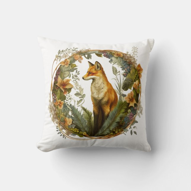 Cottagecore Fox Vintage Cushion (Front)