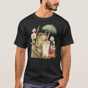 Cottagecore Frog Aesthetic Cute Frog Mushroom Gobl T-Shirt