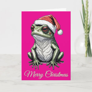 Cottagecore Frog Christmas Vintage Custom Message Holiday Card