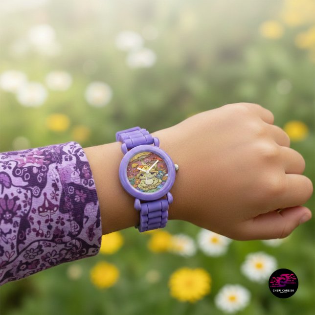 Cottagecore Frog Flowers Mushrooms Watch (Because your watch should be as cute as your vibe)