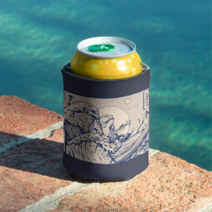 Cottagecore frog in japanese style can cooler