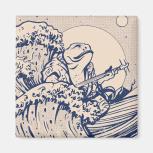 Cottagecore frog in japanese style magnet