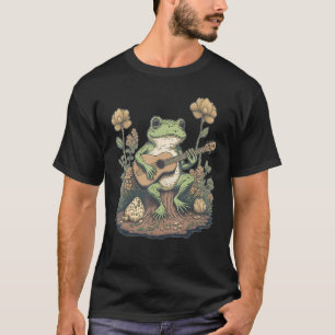 Cottagecore Frog Playing Guitar Goblincore Toad Fr T-Shirt
