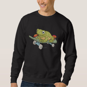 Cottagecore Frog Skateboard Aesthetic Men Women Ki Sweatshirt