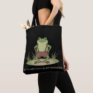 Cottagecore Frog Skedaddle Funny Sarcastic Tote Bag