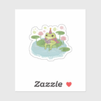 Cottagecore Frog Wizard Reading Book Art Print