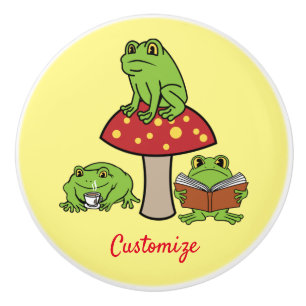 Cottagecore Frogs Thunder_Cove Ceramic Knob