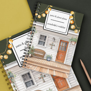 Cottagecore Front Porch with Plants  Notebook
