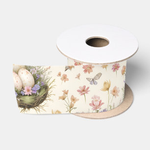 Cottagecore Garden Easter Eggs Nests Vintage Bota Satin Ribbon