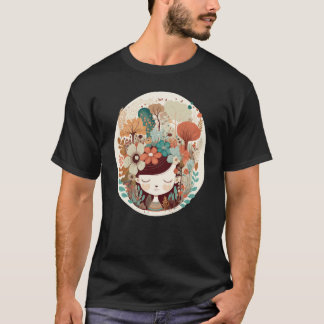 Cottagecore Girl Flower Forest Mental Health Aware T-Shirt