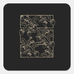 Cottagecore Goblincore Aesthetic Strawberries Square Sticker