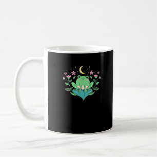 Cottagecore Goblincore Moon Flowers Forest Frog Mu Coffee Mug