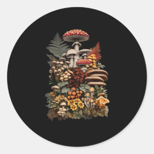 Cottagecore  Goblincore Mushroom Foraging Classic Round Sticker