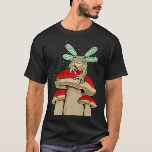 Cottagecore Goblincore Mushroom Frog Fairy Dragonf T-Shirt