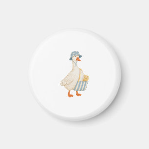 Cottagecore Goose Summer Vacation Bucket Hat Aesth Magnet