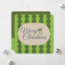 Cottagecore Green Stripes Custom Photo Christmas