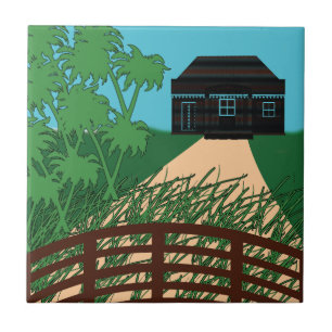 Cottagecore Greenery Countryside Cottagecore Ceramic Tile