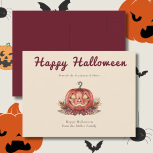 Cottagecore Halloween Pumpkin Postcard
