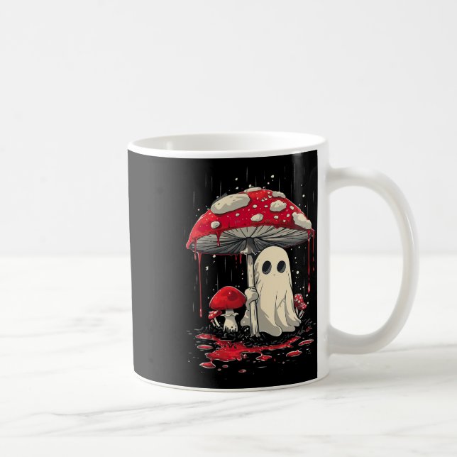 Cottagecore Halloween Shirt Ghost Mushroom Spooky  Coffee Mug (Right)